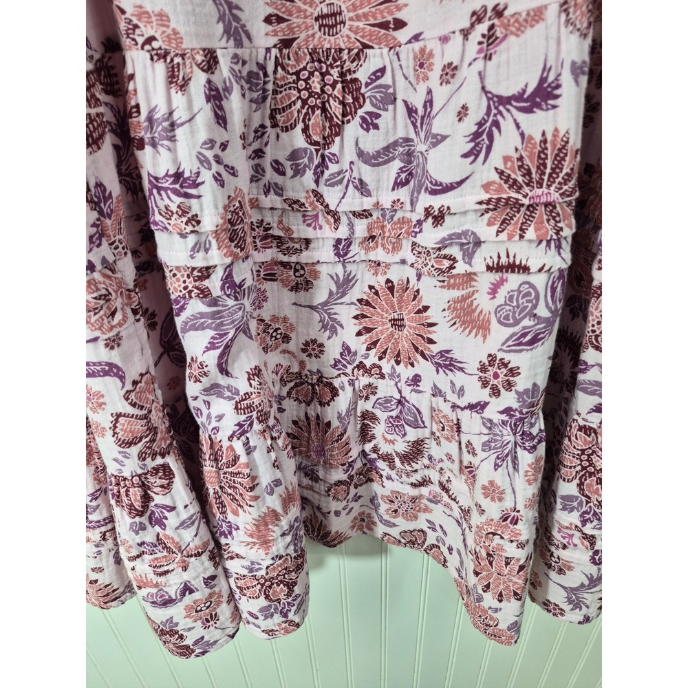 Pink Floral Scoop-Neck Maxi Dress with Short Sleeves - Picture 4 of 9